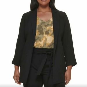 Calvin Klein Women’s Plus Dressy Ruched Open Front Jacket/Blazer Size 16W